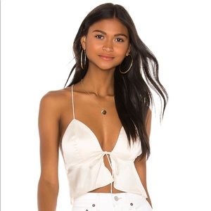 Isla Satin Top in Ivory
